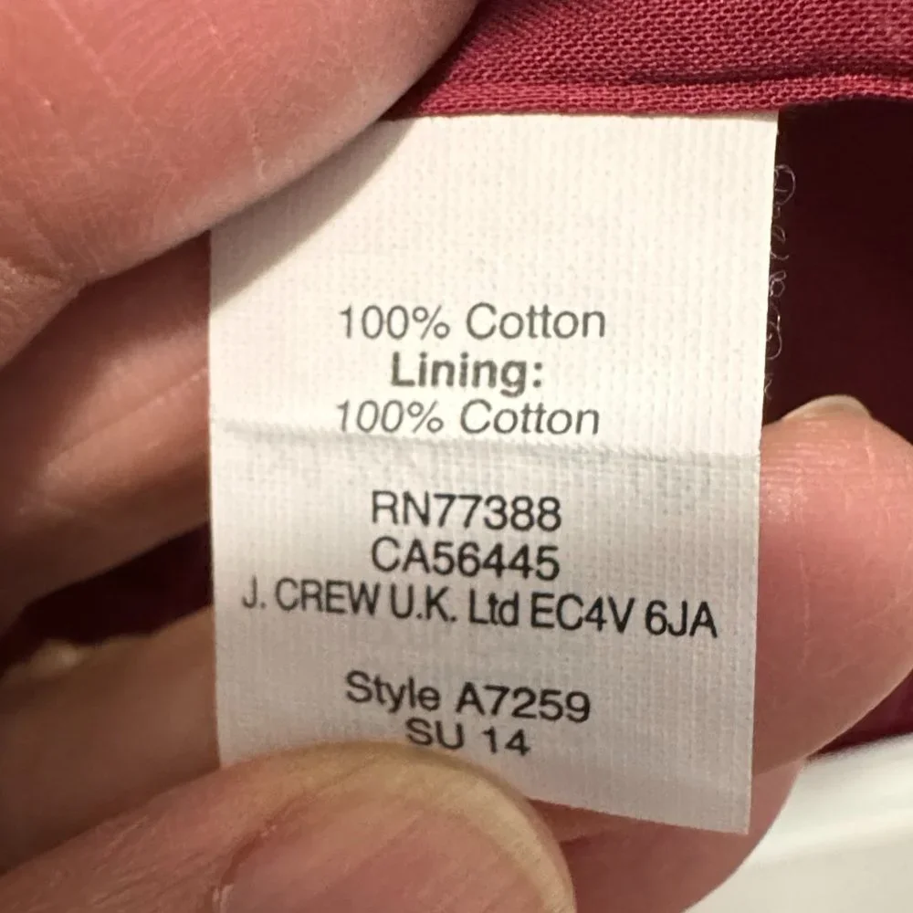 J.crew size 0  embroidered 100% cotton top